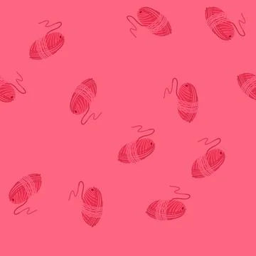 Seamless pattern crochet ball yarn cartoon vector 스톡 일러스트