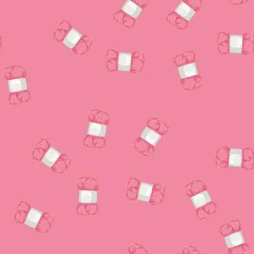 Seamless pattern crochet yarn wool cartoon vector 스톡 일러스트