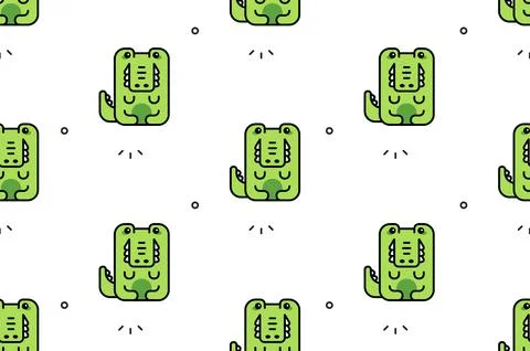 Seamless pattern with Crocodiles 스톡 일러스트