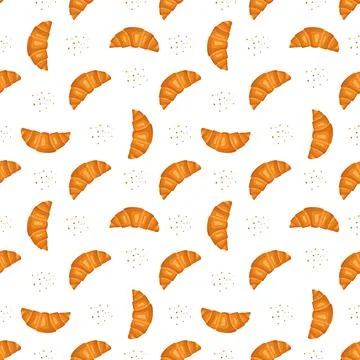 Seamless pattern with croissants Stock Illustration