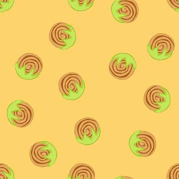 Seamless pattern cromboloni cake with green icing vector Stock Illustration