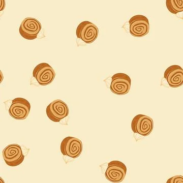 Seamless pattern cromboloni cake pastry with cream swirl illustrating dessert Stock Illustration