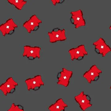 Seamless pattern cross first aid kit cartoon vector 스톡 일러스트