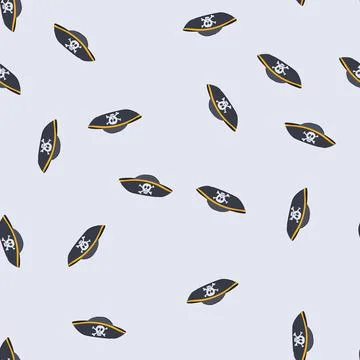 Seamless pattern crossbones pirate hat cartoon vector Illustrazione stock