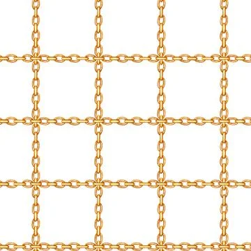 Seamless pattern with crossed golden chains Stock Illustration