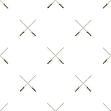 Seamless pattern with crossed katana weapon icons. Ninja weapon. Vector. Stock Illustration