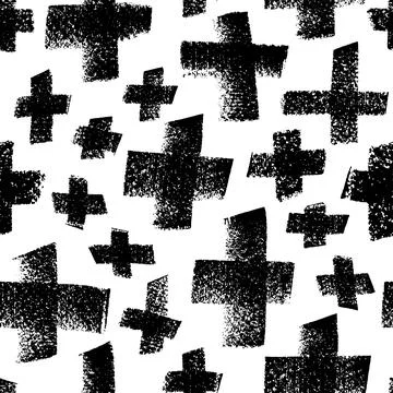 Seamless pattern with crosses of different sizes. Stock Illustration