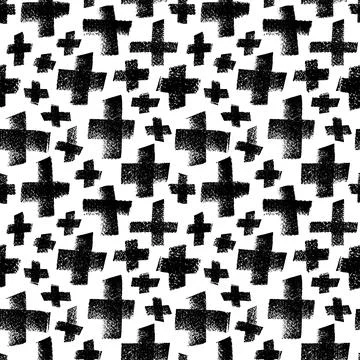 Seamless pattern with crosses of different sizes. Stock Illustration