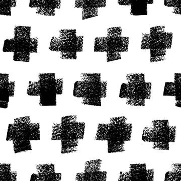 Seamless pattern with crosses of different sizes. Stock Illustration