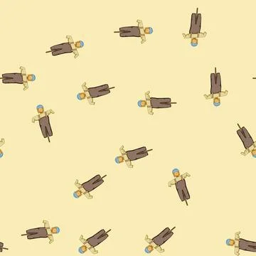 Seamless pattern crow scarecrow cartoon vector Illustrazione stock