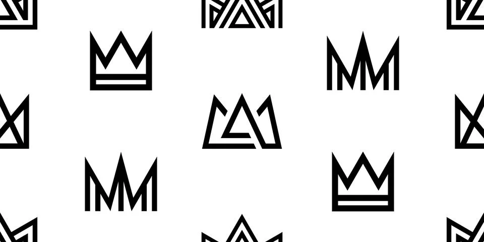 Seamless pattern with Crown Stock Illustration