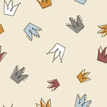 Seamless pattern with crowns Illustrazione stock