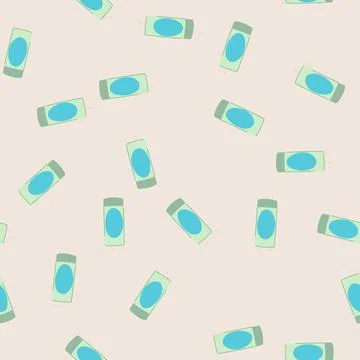 Seamless pattern crueltyfree deodorant eco friendly cartoon vector Stock Illustration