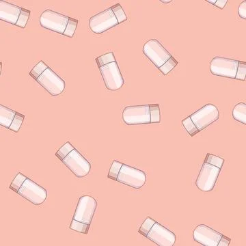 Seamless pattern crueltyfree deodorant eco friendly cartoon vector Stock Illustration