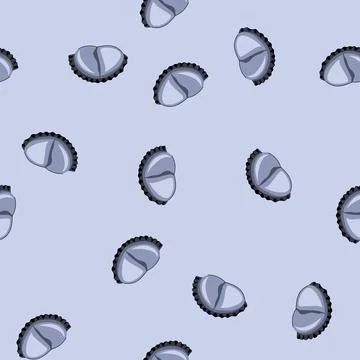 Seamless pattern crumpled grey metal bottle cap vector drawing Stock Illustration