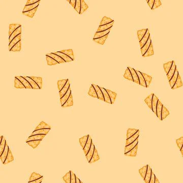 Seamless pattern crunchy granola bar cartoon vector Stock Illustration