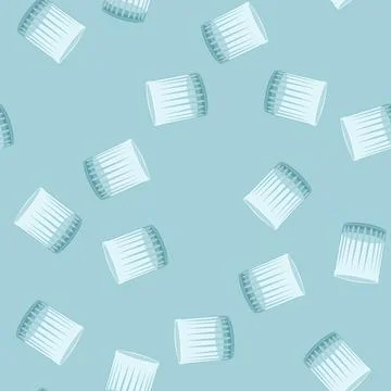 Seamless pattern crystal glass cup cartoon vector Stock Illustration