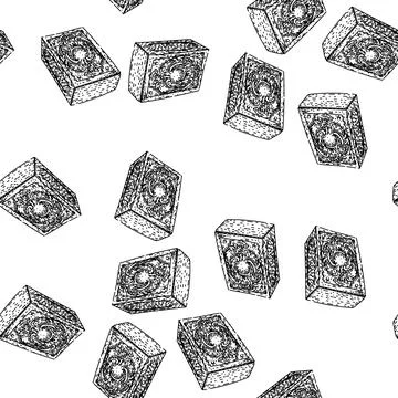 Seamless pattern crystal matchbox sketch hand drawn Stock Illustration
