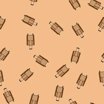 Seamless pattern crystal rolling luggage cartoon vector Stock Illustration