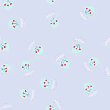Seamless pattern crystal snow ball cartoon vector 스톡 일러스트