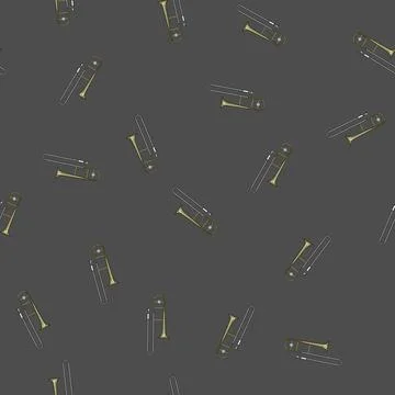Seamless pattern crystal trombone cartoon vector Stock Illustration