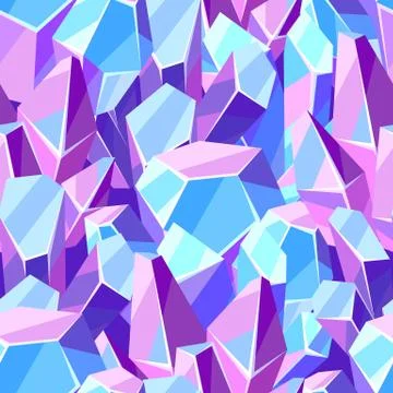 Seamless pattern with crystals and minerals. Stock Illustration