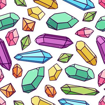 Seamless pattern of crystals Stock Illustration