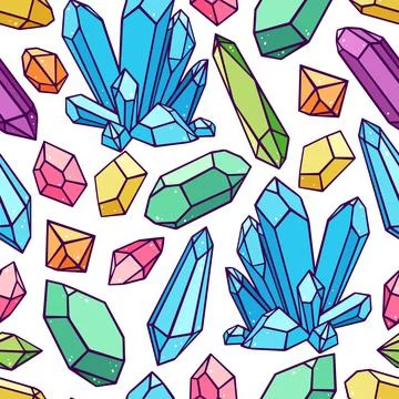 Seamless pattern of crystals Stock Illustration