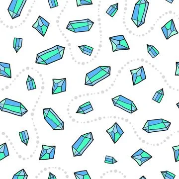 Seamless pattern with crystals. Stock Illustration
