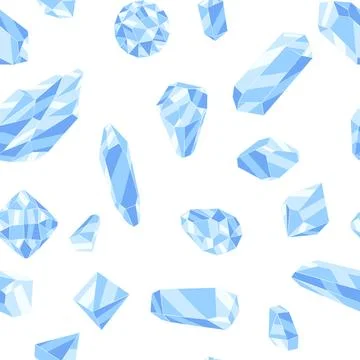 Seamless pattern with crystals or crystalline minerals. Jewelry or semiprecious Stock Illustration