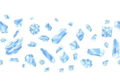 Seamless pattern with crystals or crystalline minerals. Jewelry or semiprecious Stock Illustration