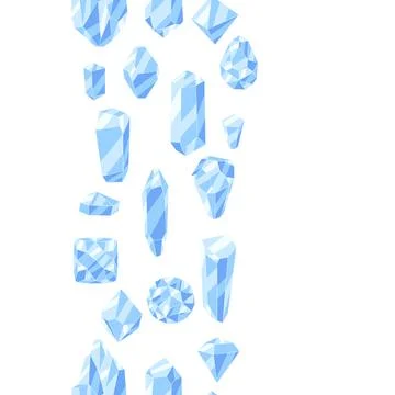 Seamless pattern with crystals or crystalline minerals. Jewelry or semiprecious Stock Illustration