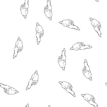 Seamless pattern cube melted caramel sketch hand drawn Stockillustratie