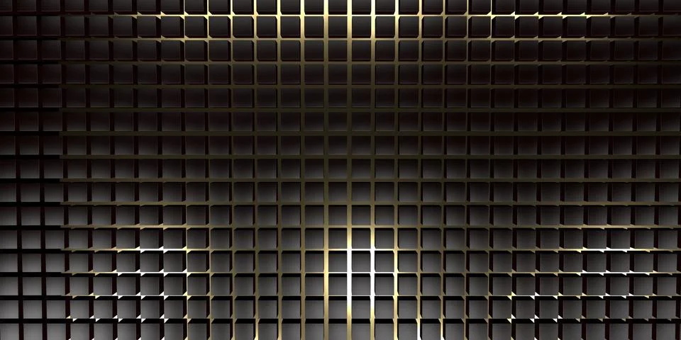 Seamless pattern of cubes. Abstract decoration. 3D Render. Illustrazione stock