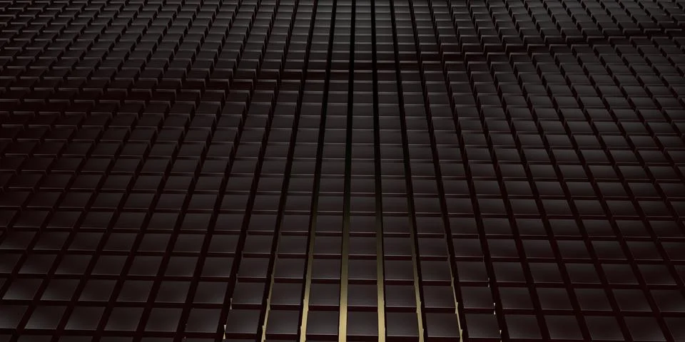 Seamless pattern of cubes. Abstract decoration. 3D Render. Illustrazione stock