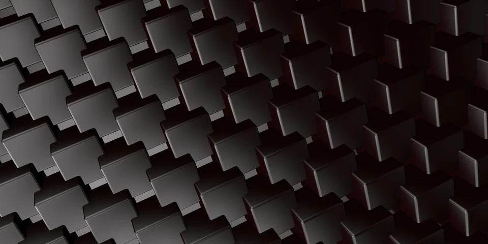 Seamless pattern of cubes. Abstract decoration. 3D Render. Stock Illustration