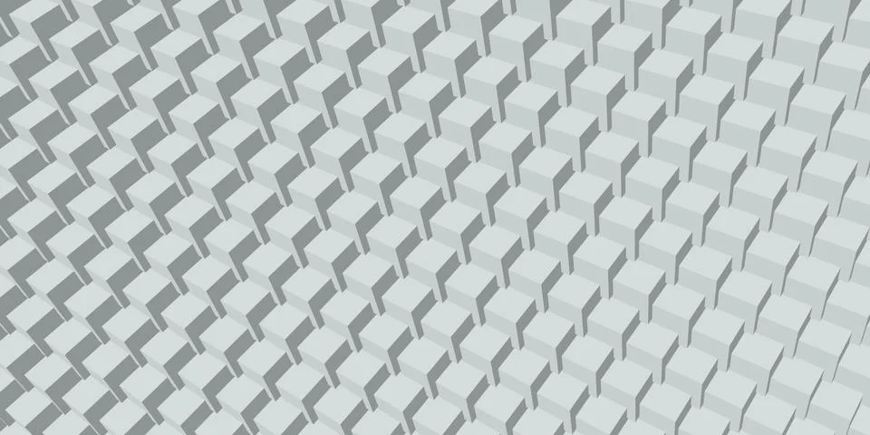 Seamless pattern of cubes. Abstract decoration. 3D Render. Illustrazione stock