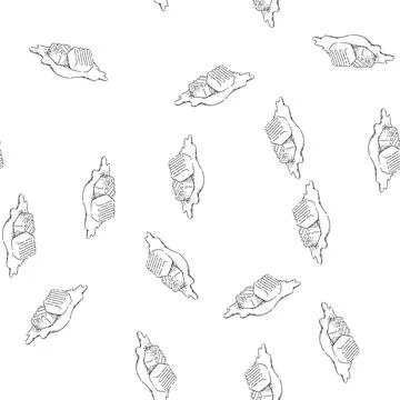 Seamless pattern cubes melted caramel sketch hand drawn Stock Illustration