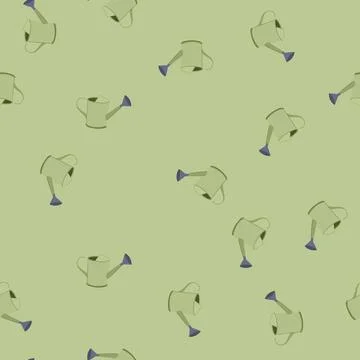 Seamless pattern cultivate watering can cartoon vector Stock Illustration