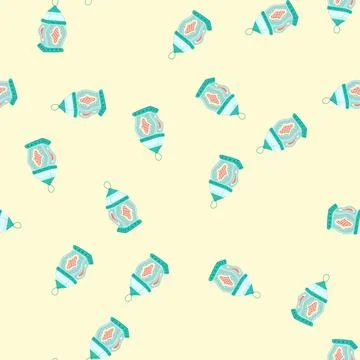 Seamless pattern culture arabic lantern cartoon vector Stockillustratie
