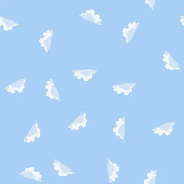 Seamless pattern cumulus cloud cartoon vector Stock Illustration