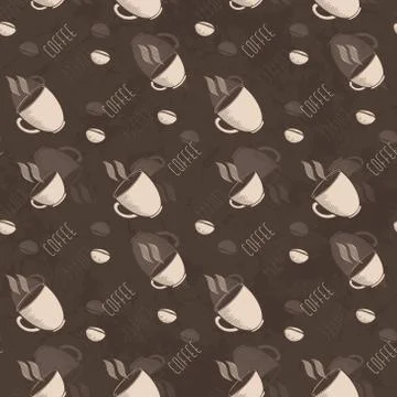 Seamless Pattern With Cup Of Coffee Stock Illustration