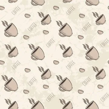 Seamless Pattern With Cup Of Coffee Stock Illustration