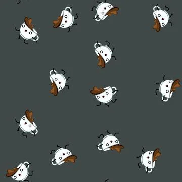 Seamless pattern cup coffee mug character cartoon vector Stock Illustration