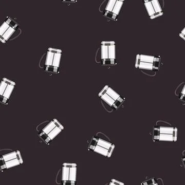 Seamless pattern cup french press coffee cartoon vector Stock Illustration