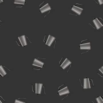 Seamless pattern cup steel drip kettle cartoon vector イラスト素材