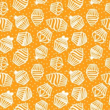 Seamless pattern with cupcakes Stock Illustration