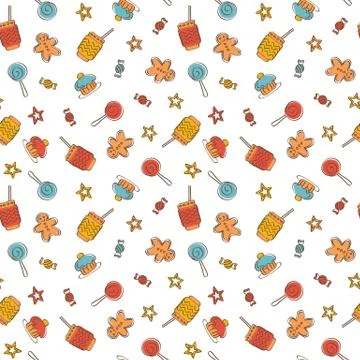 Seamless Pattern with cupcakes Stock Illustration
