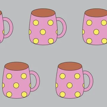 Seamless pattern with cupcakes. Illustration of a cup. Tea, cacao, coffee Stock Illustration