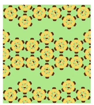 Seamless pattern of cupcakes with yellow cream, sweets, baked goods Illustrazione stock
